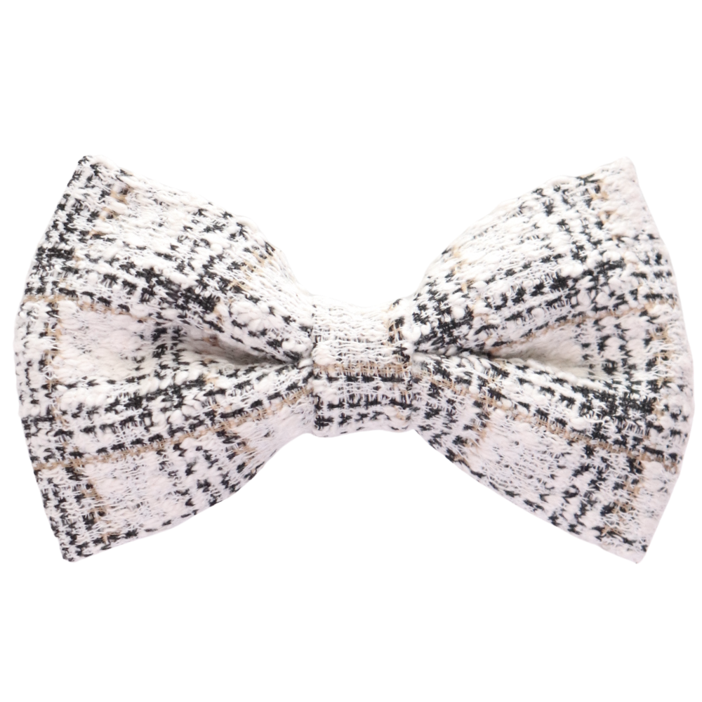 Biscuit Tweed Hair Bow Clip