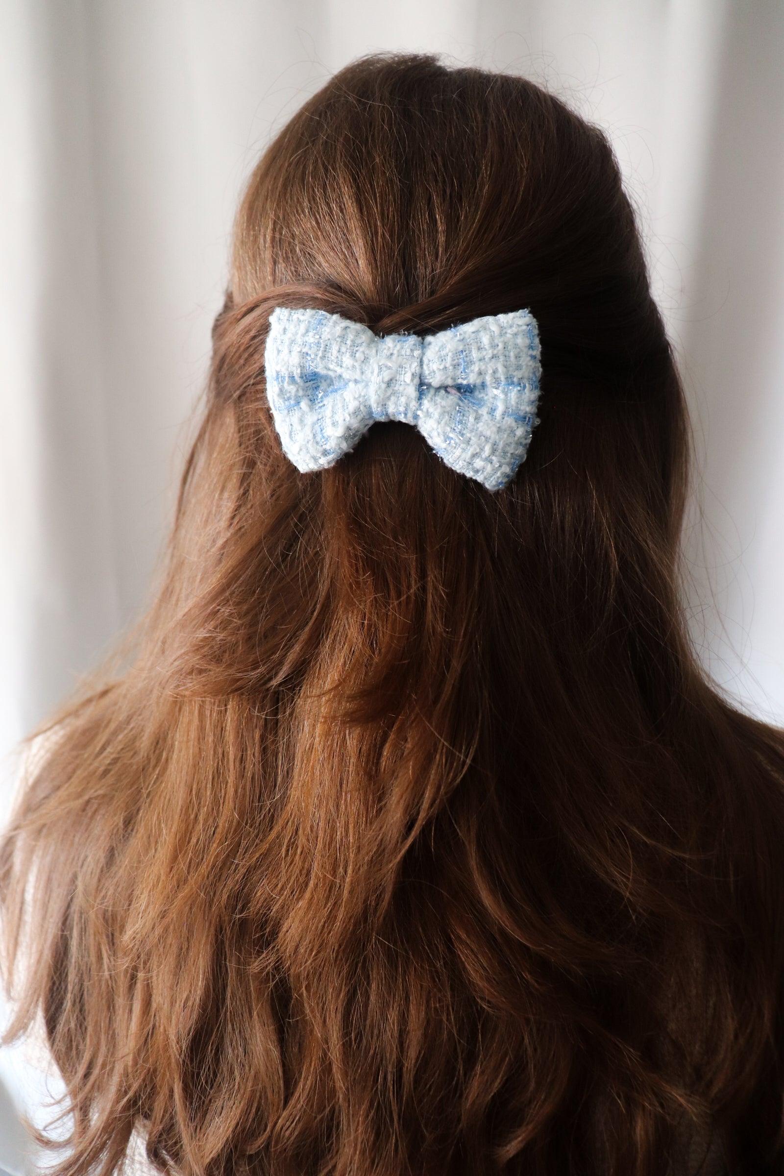 Dreamy Tweed Hair Bow Clip - Standard - Milinnery