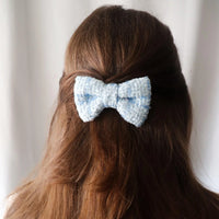 Dreamy Tweed Hair Bow Clip - Petite