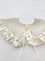 Colletto staccabile in tweed color crema