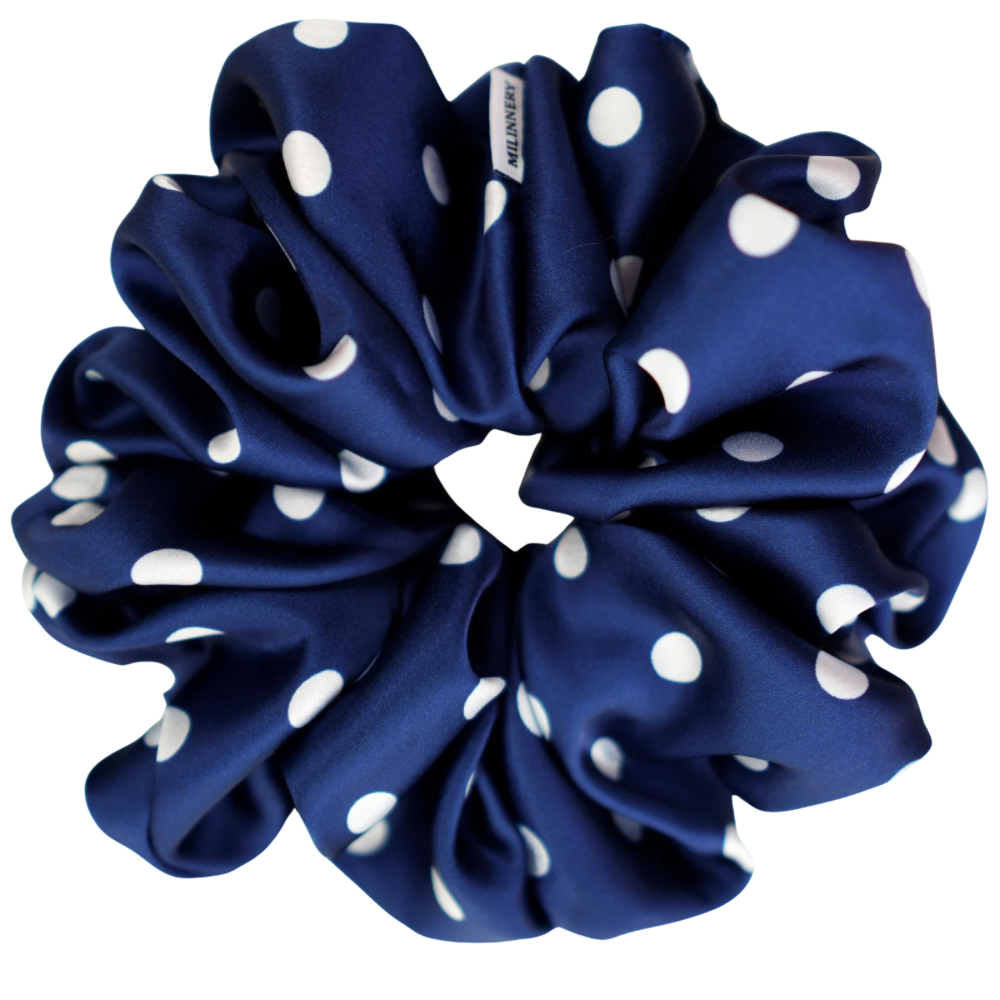 Polka Moon Satin Scrunchie