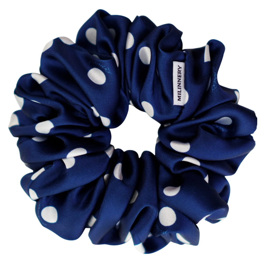 Polka Moon Satin Scrunchie