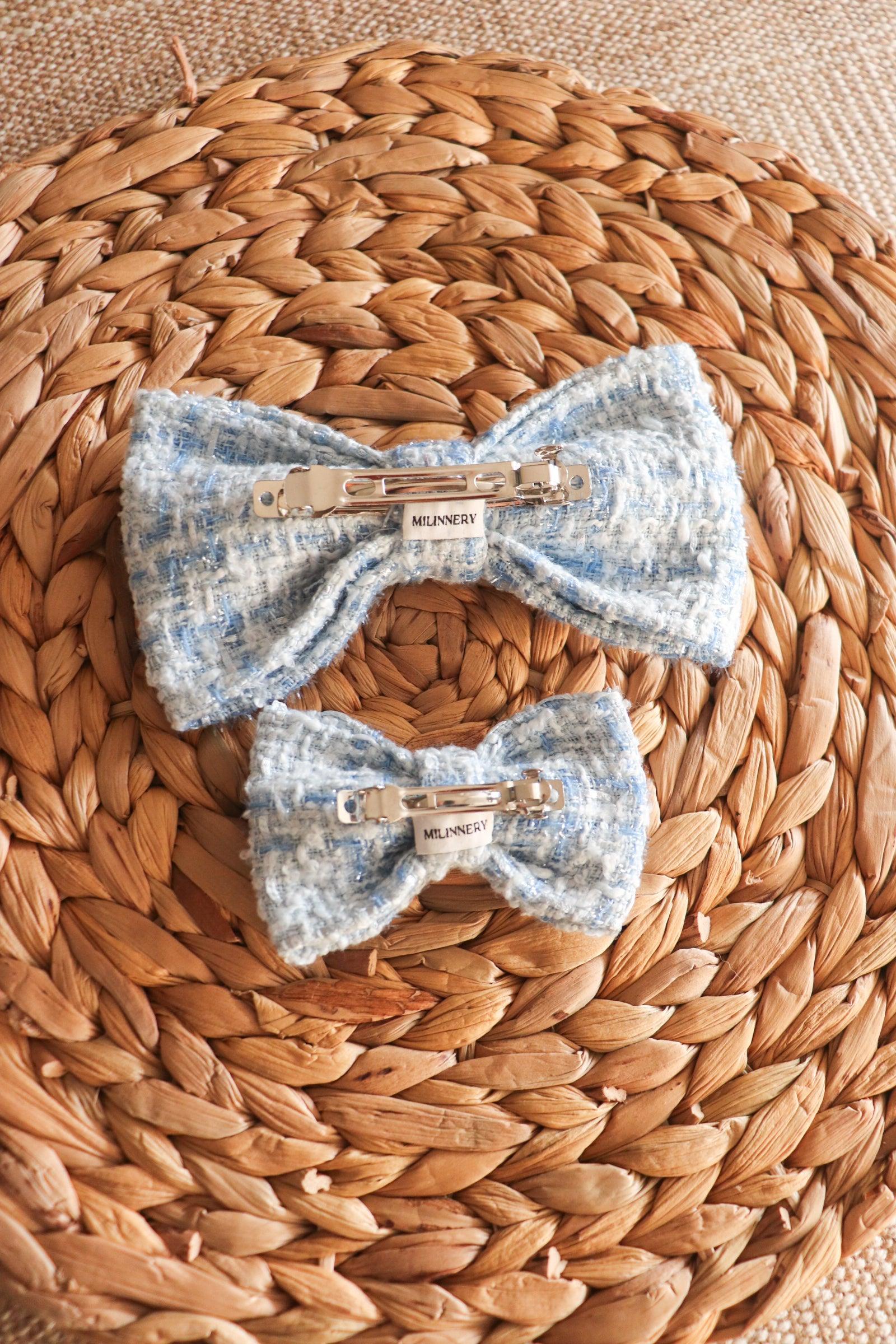 Dreamy Tweed Hair Bow Clip - Standard - Milinnery