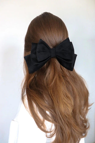 Black Hair Bow Clip - Milinnery