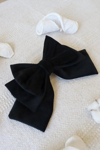 Black Hair Bow Clip - Milinnery