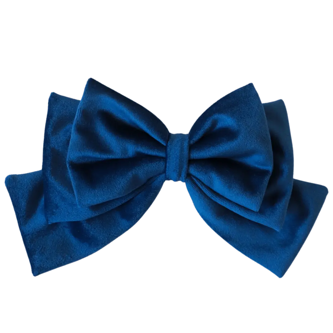 Blue Hair Bow Clip Milinnery