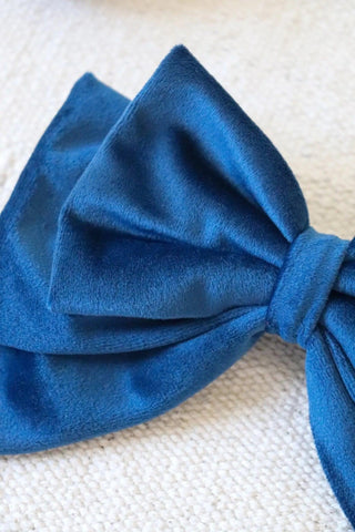 Blue Hair Bow Clip - Milinnery