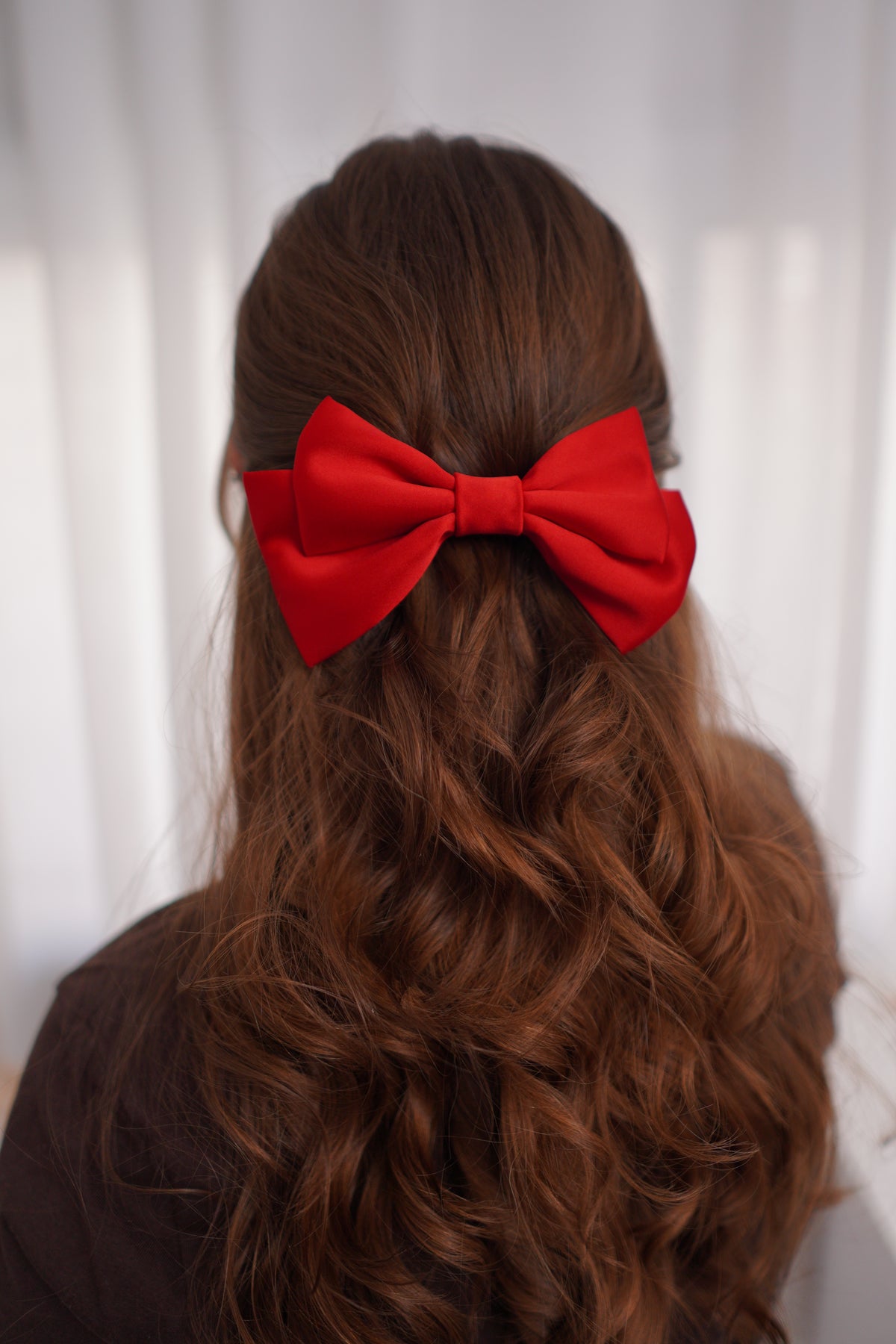 Pomegranate Small Hair Bow Clip