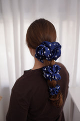 Polka Moon Satin Scrunchie