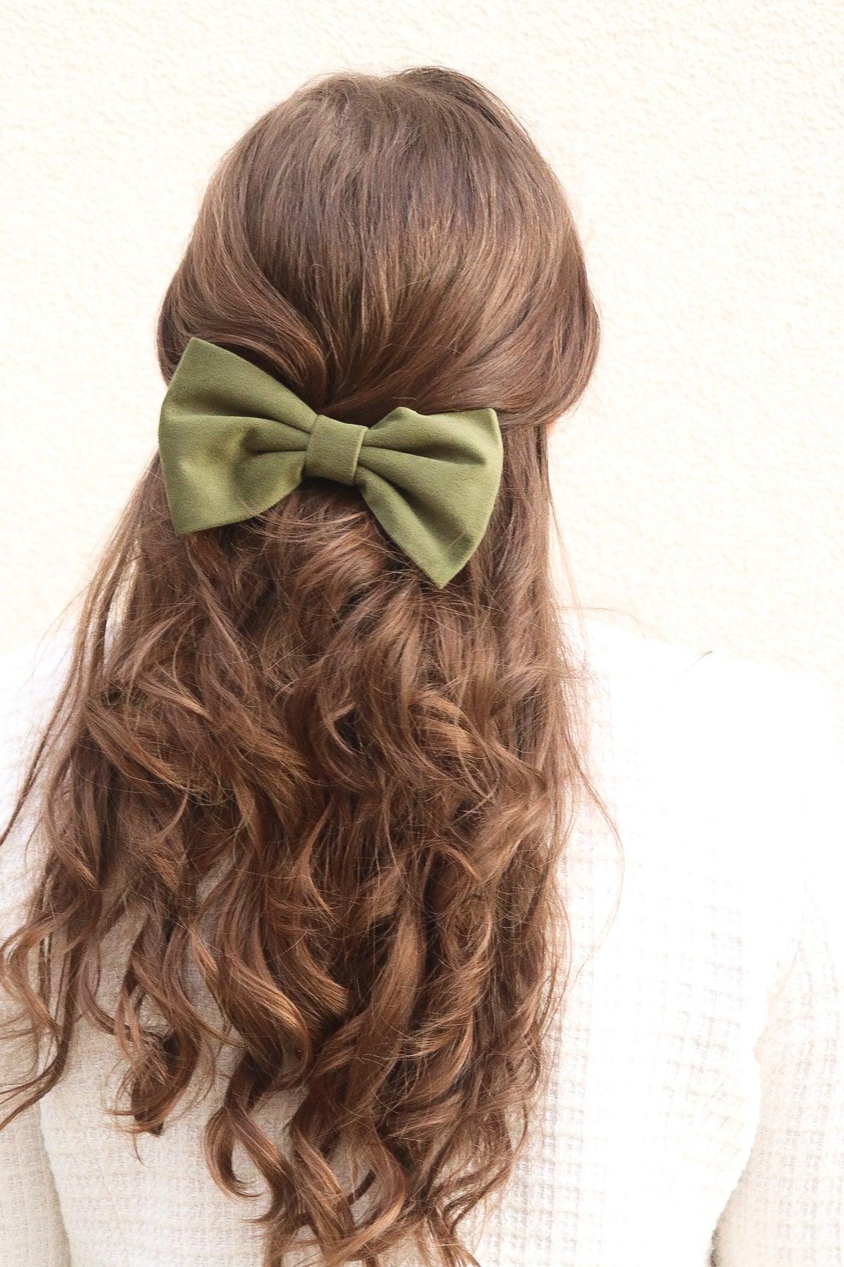 Leaf Hair Bow Clip - Milinnery