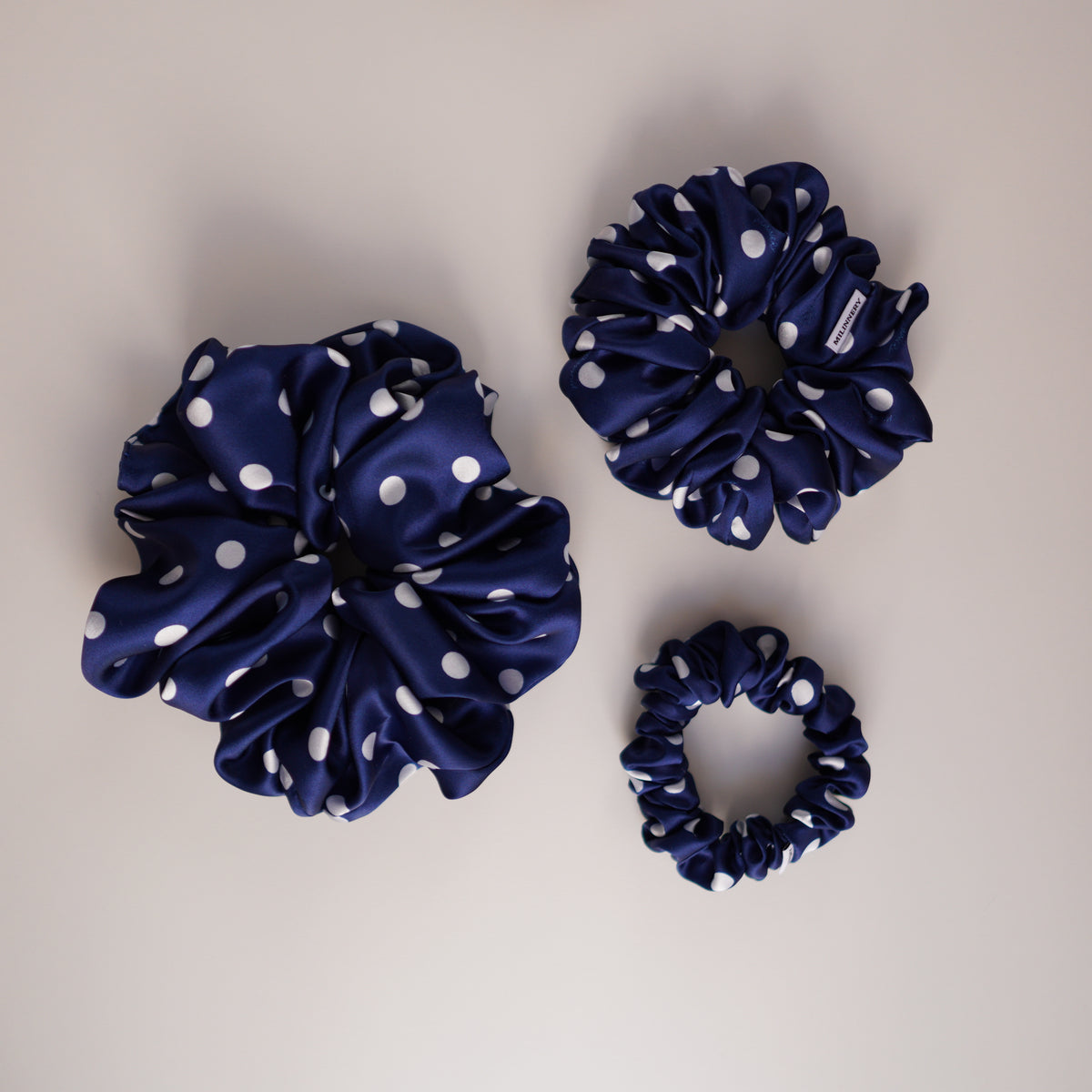 Polka Moon Satin Scrunchie