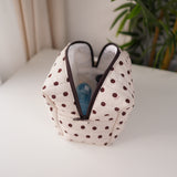 Polka Dot Quilted Makeup Bag