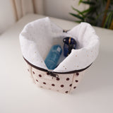 Polka Dot Quilted Makeup Bag