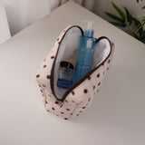 Polka Dot Quilted Makeup Bag