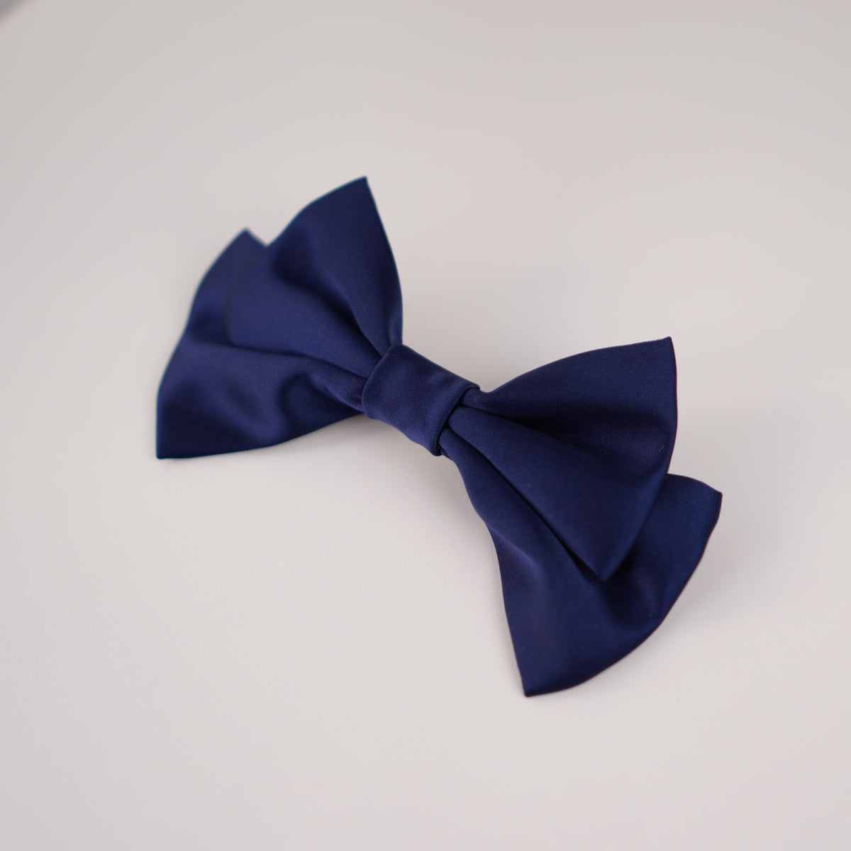 Navy Hour Small Hair Bow Clip