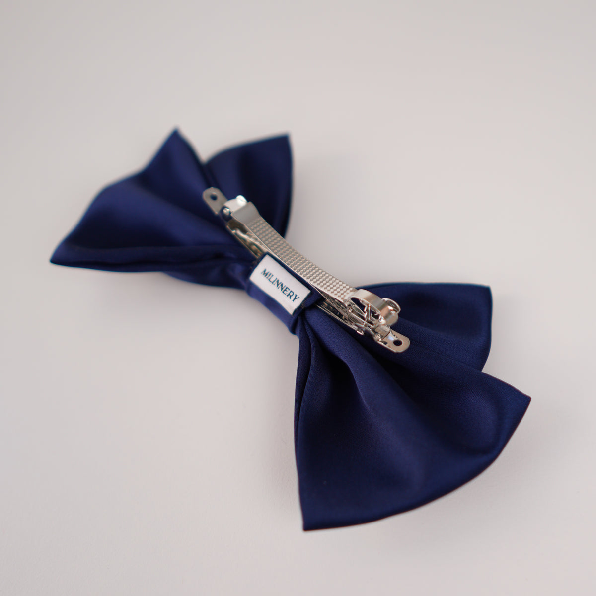Navy Hour Small Hair Bow Clip