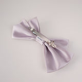 Silver Gray Small Hair Bow Clip