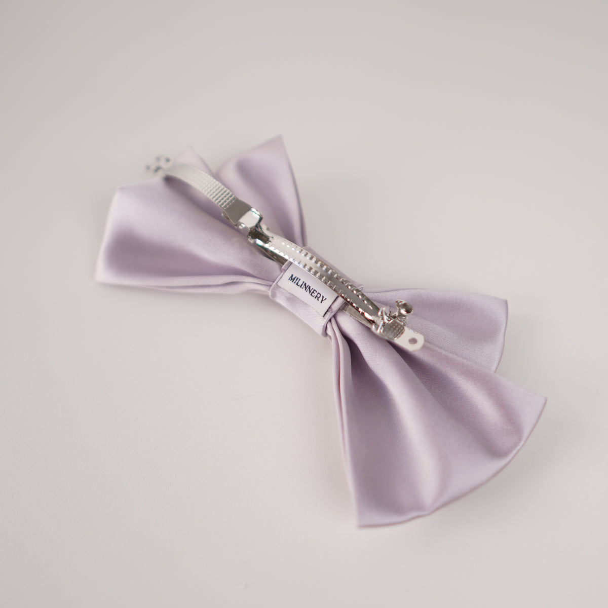 Silver Gray Small Hair Bow Clip