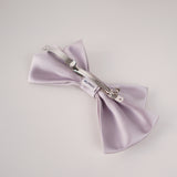 Silver Gray Small Hair Bow Clip