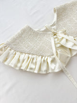 Colletto staccabile in tweed color crema