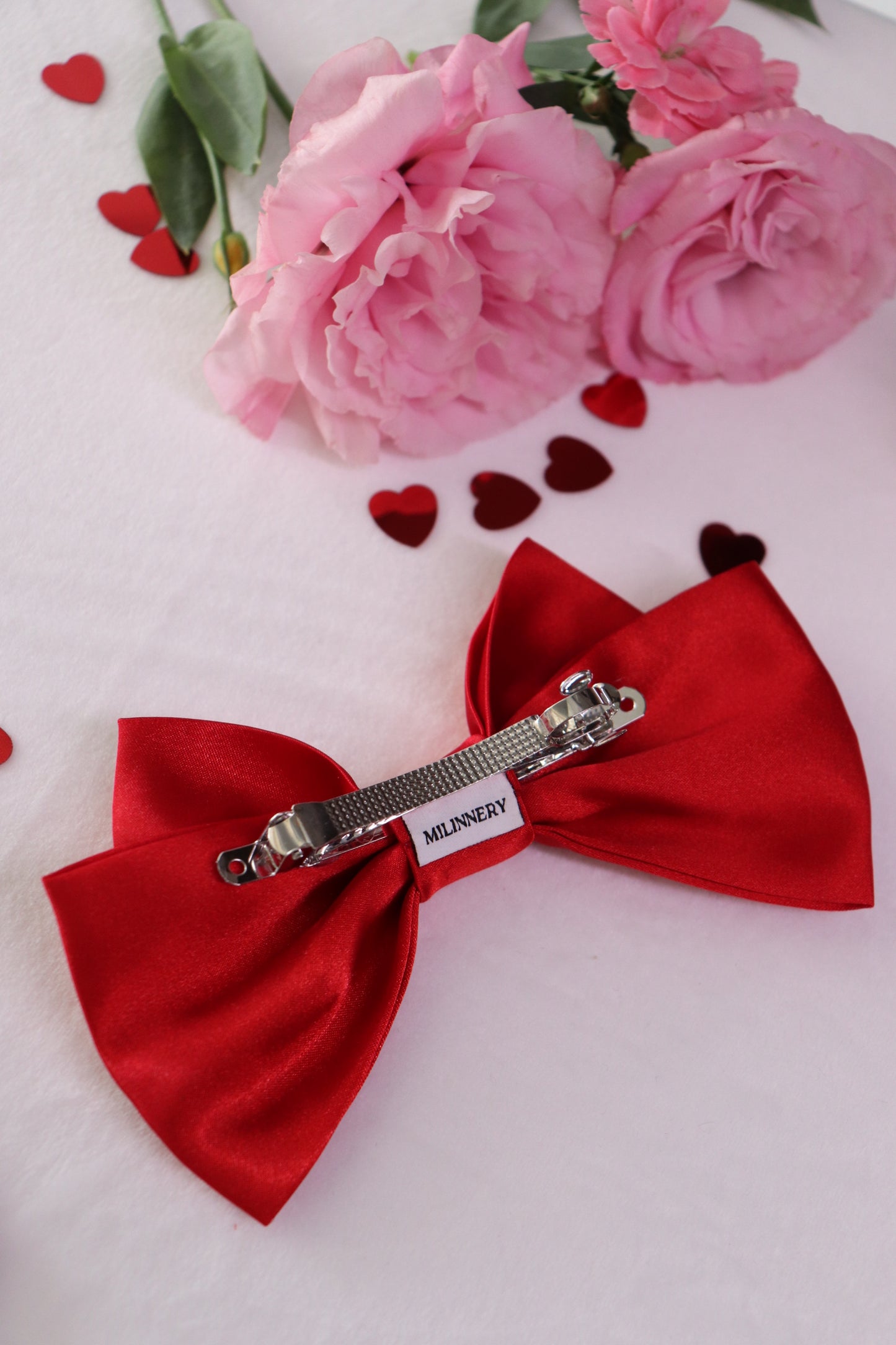 Cupid Charm Small Hair Bow Clip