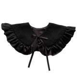 Colletto staccabile in tweed nero