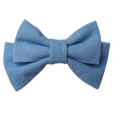 Denim Small Hair Bow Clip