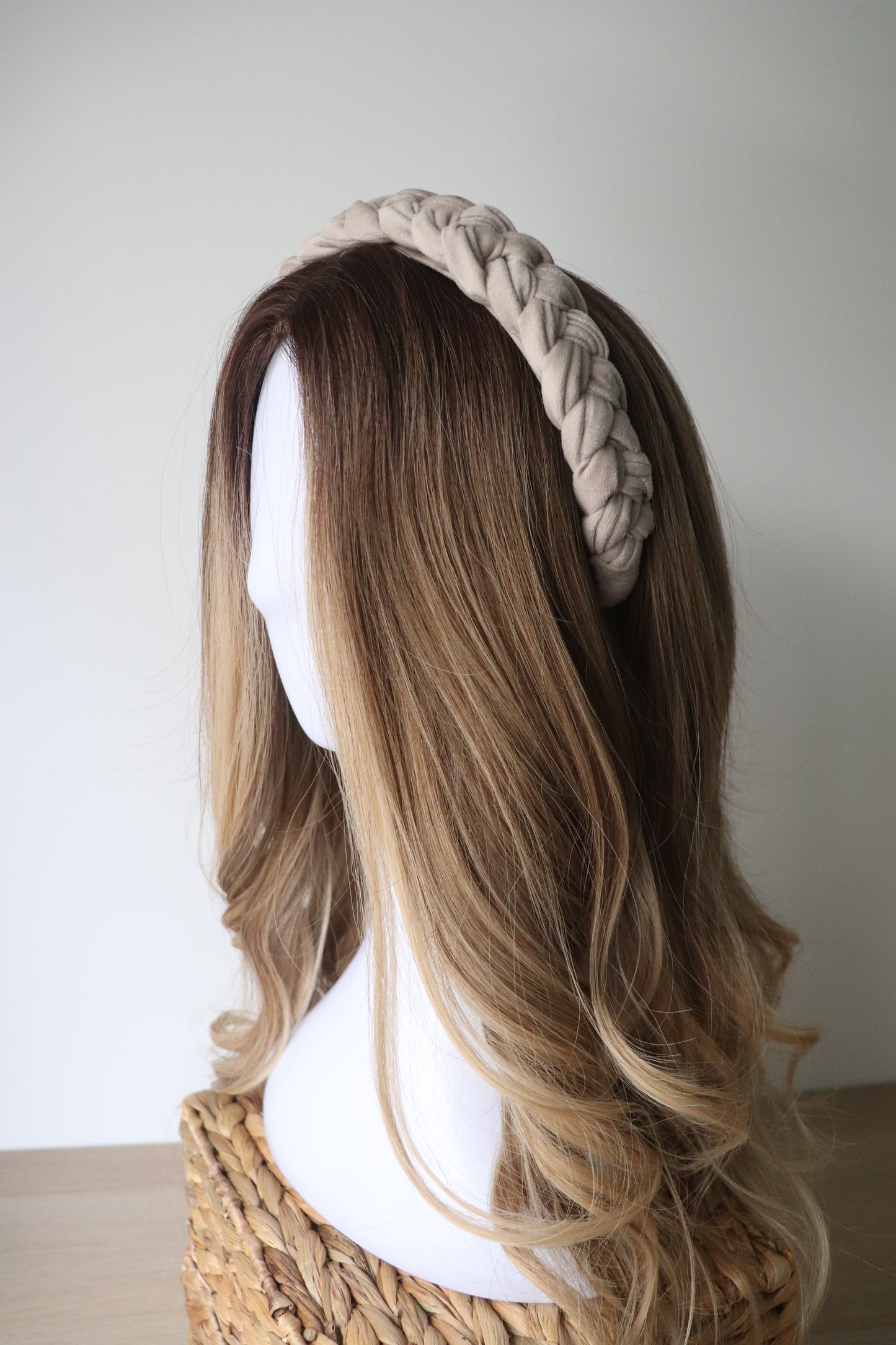 Vanilla Braided Velvet Headband