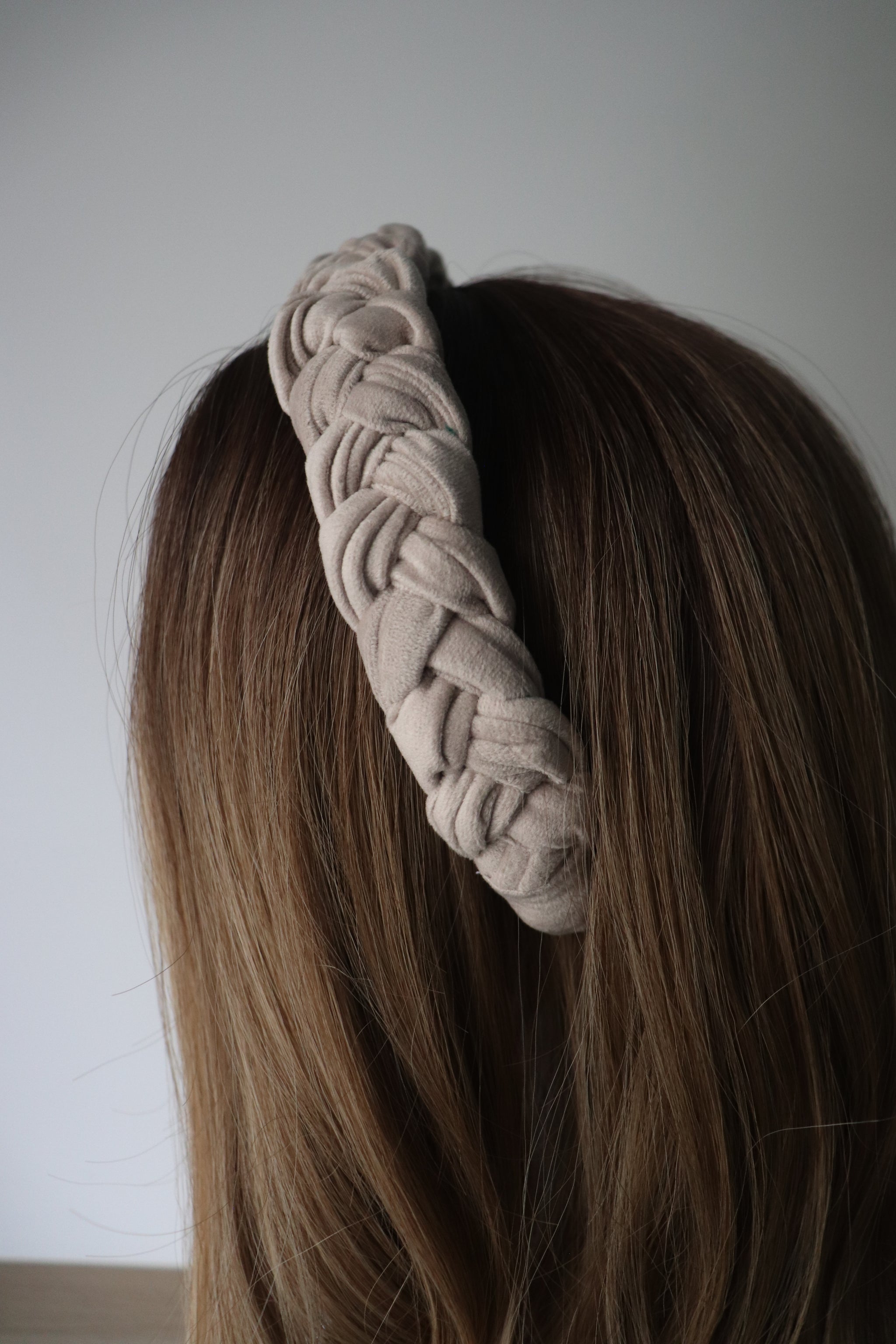 Vanilla Braided Velvet Headband