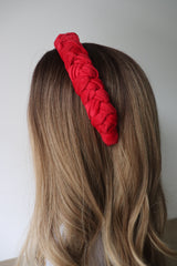 Carmine Braided Velvet Headband