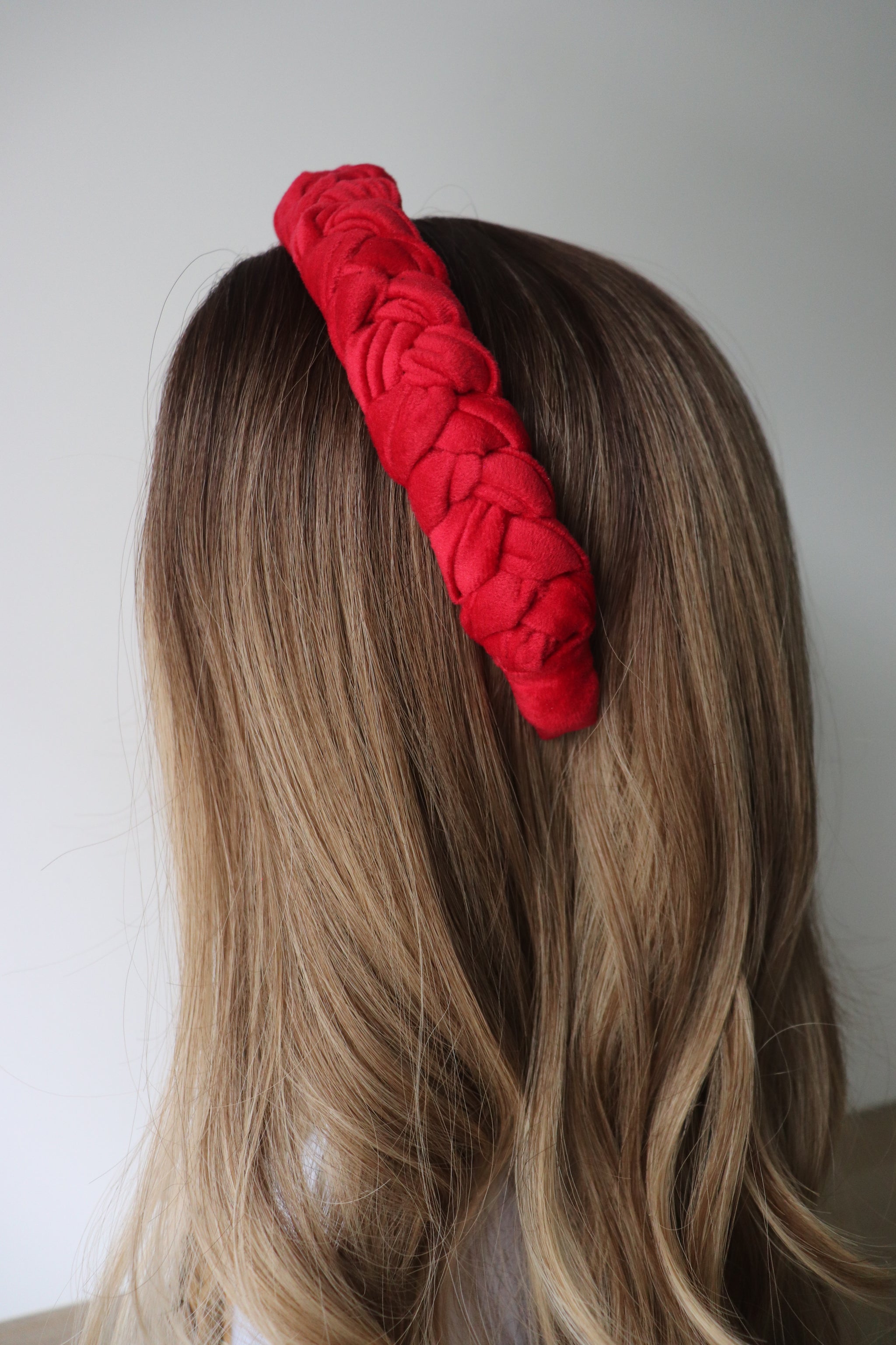 Carmine Braided Velvet Headband