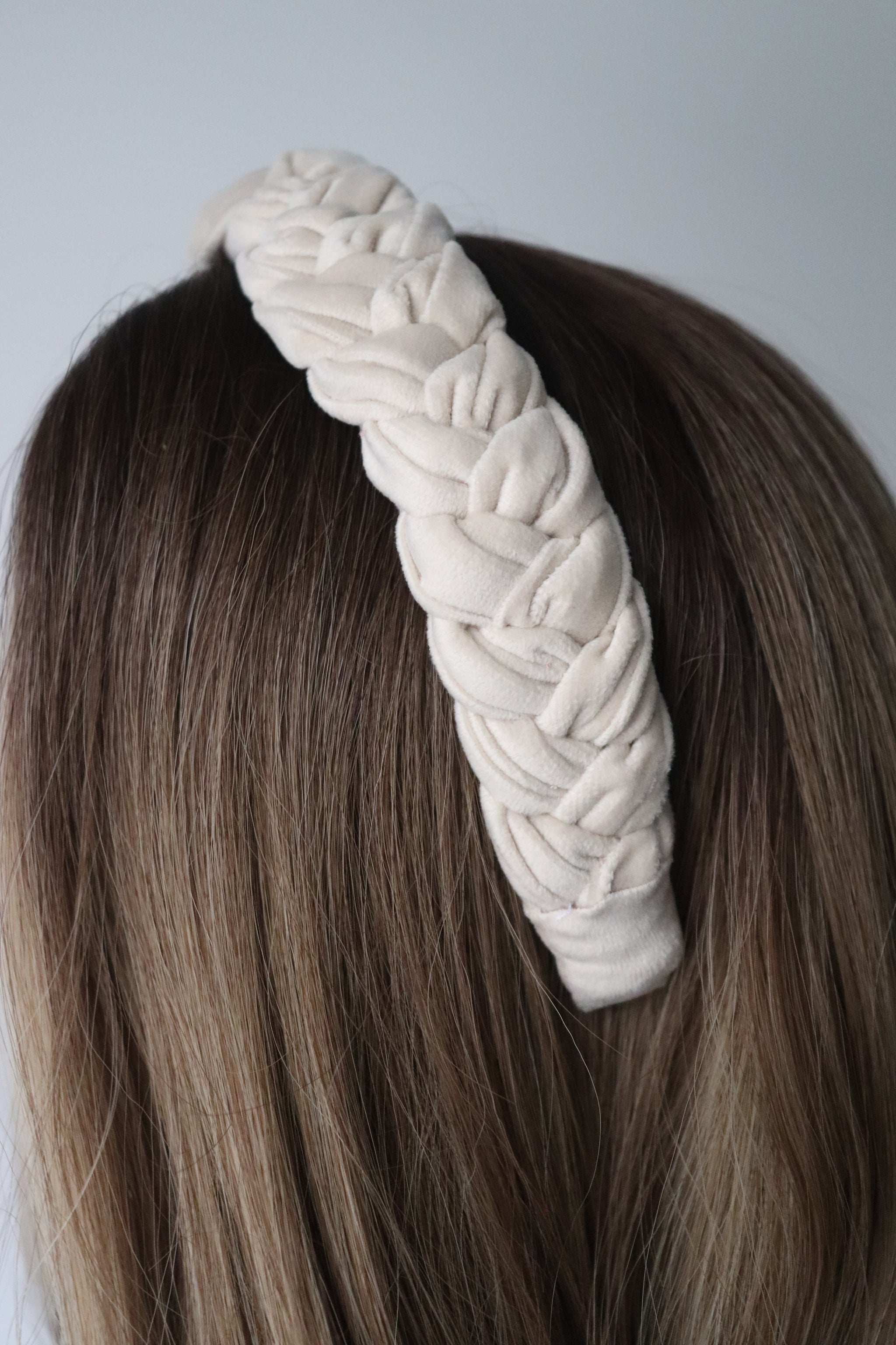 Almond Braided Velvet Headband