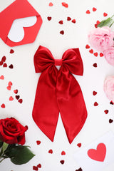 Cherry Long Tail Hair Bow Clip