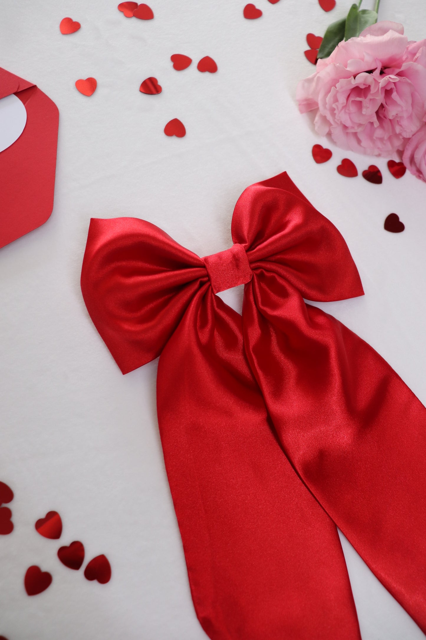 Cherry Long Tail Hair Bow Clip