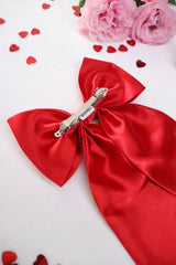 Cherry Long Tail Hair Bow Clip