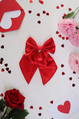 Cupid Charm Small Long Tail Hair Bow Clip