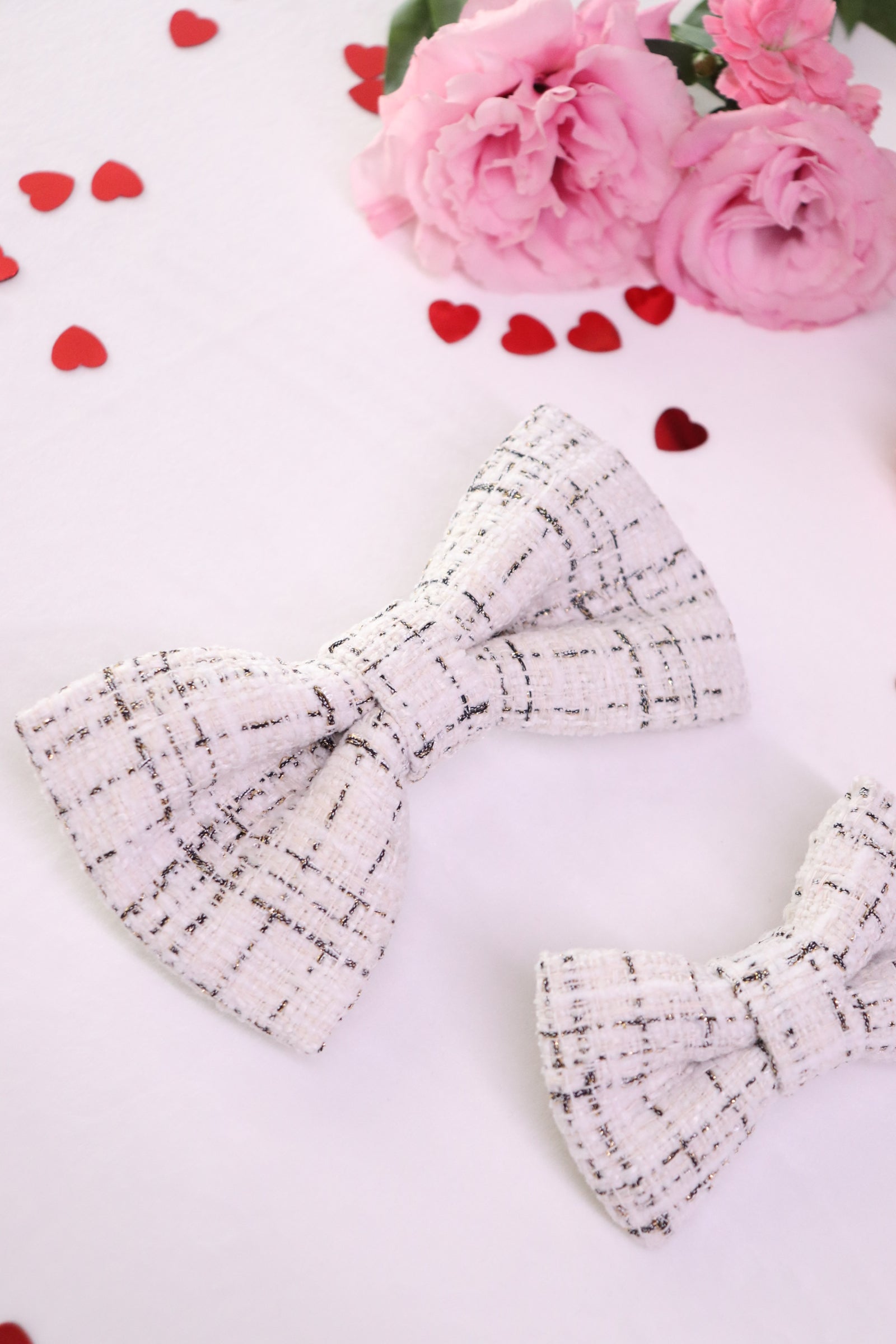Darling Tweed Hair Bow Clip