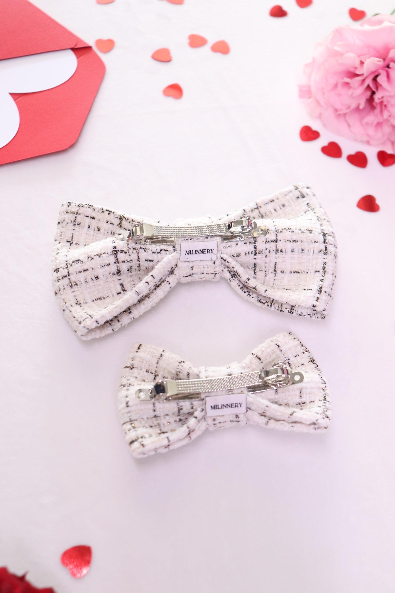 Darling Tweed Hair Bow Clip