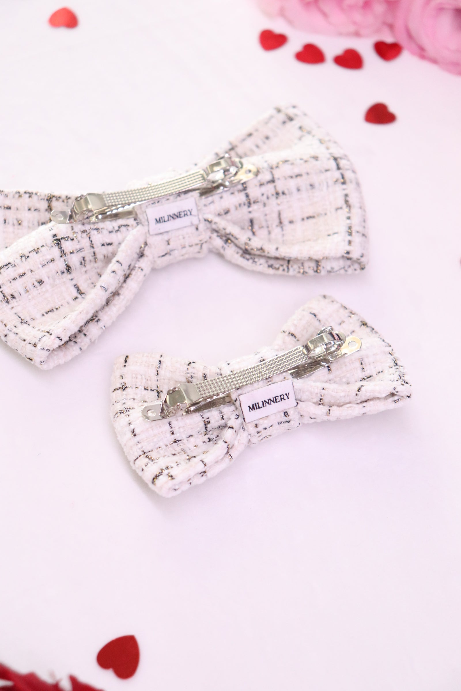Darling Tweed Hair Bow Clip