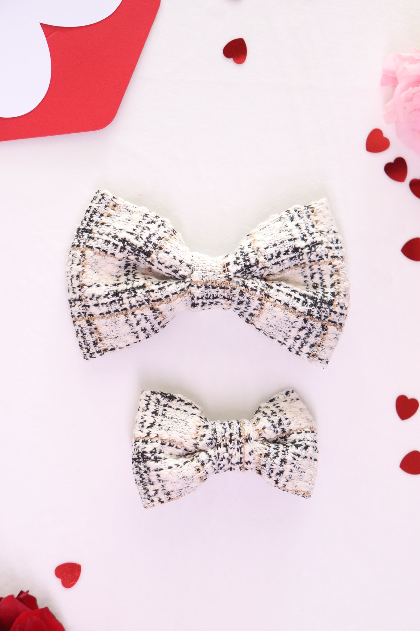 Biscuit Tweed Hair Bow Clip