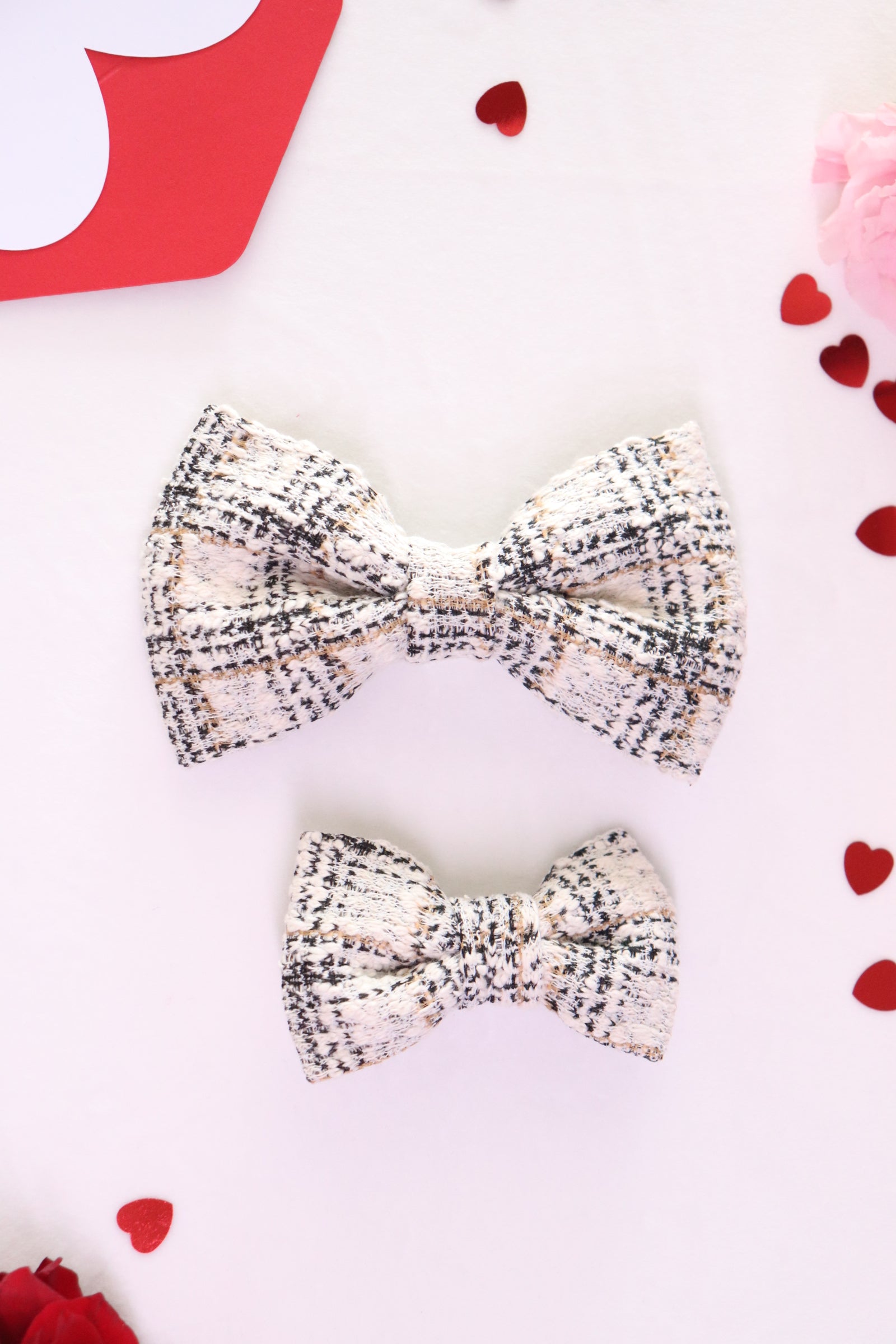 Biscuit Tweed Hair Bow Clip