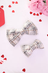 Biscuit Tweed Hair Bow Clip