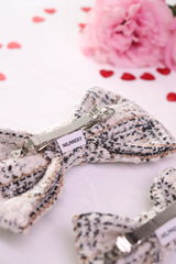 Biscuit Tweed Hair Bow Clip