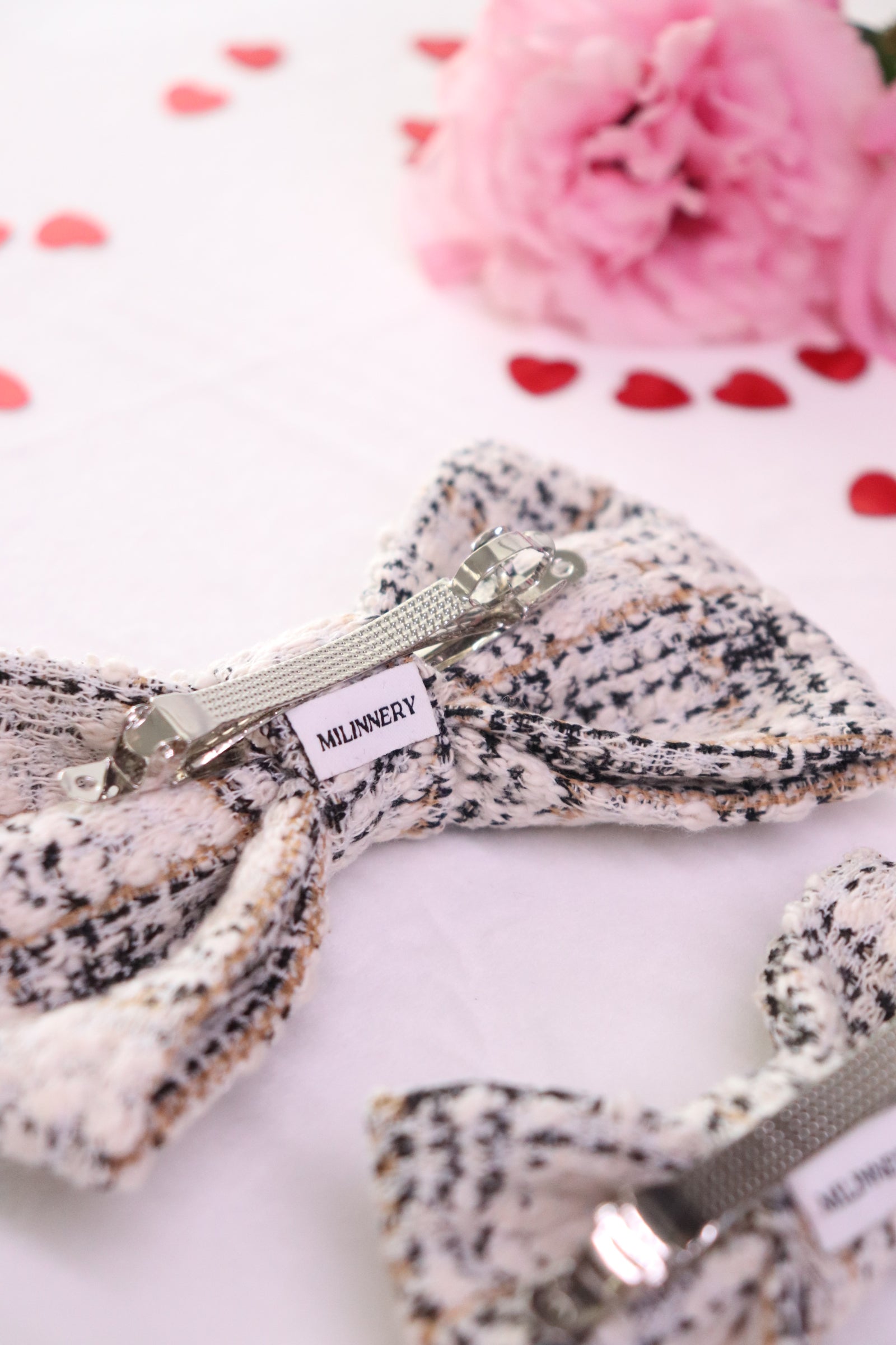 Biscuit Tweed Hair Bow Clip