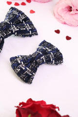 Lush Tweed Hair Bow Clip