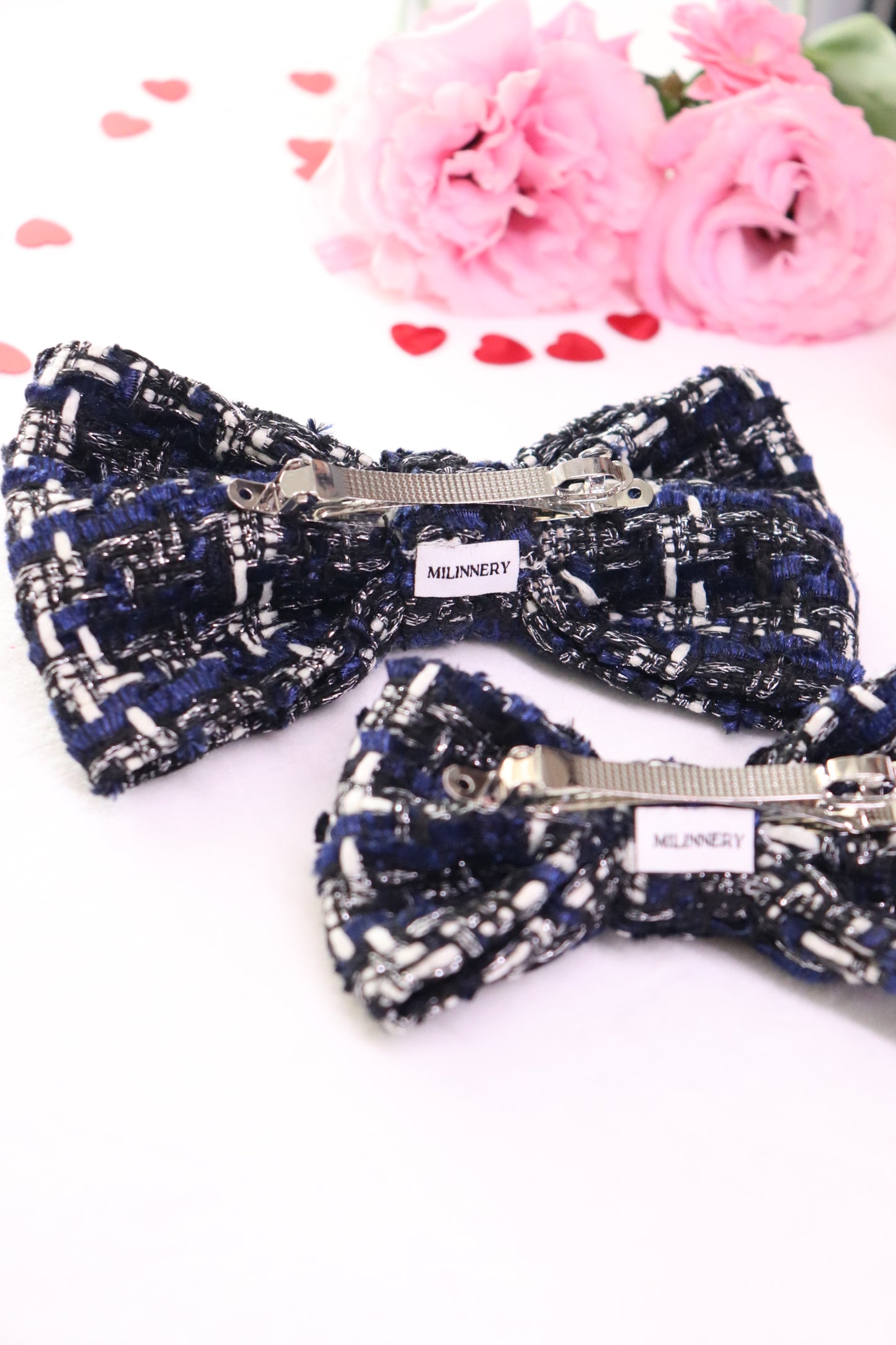 Lush Tweed Hair Bow Clip