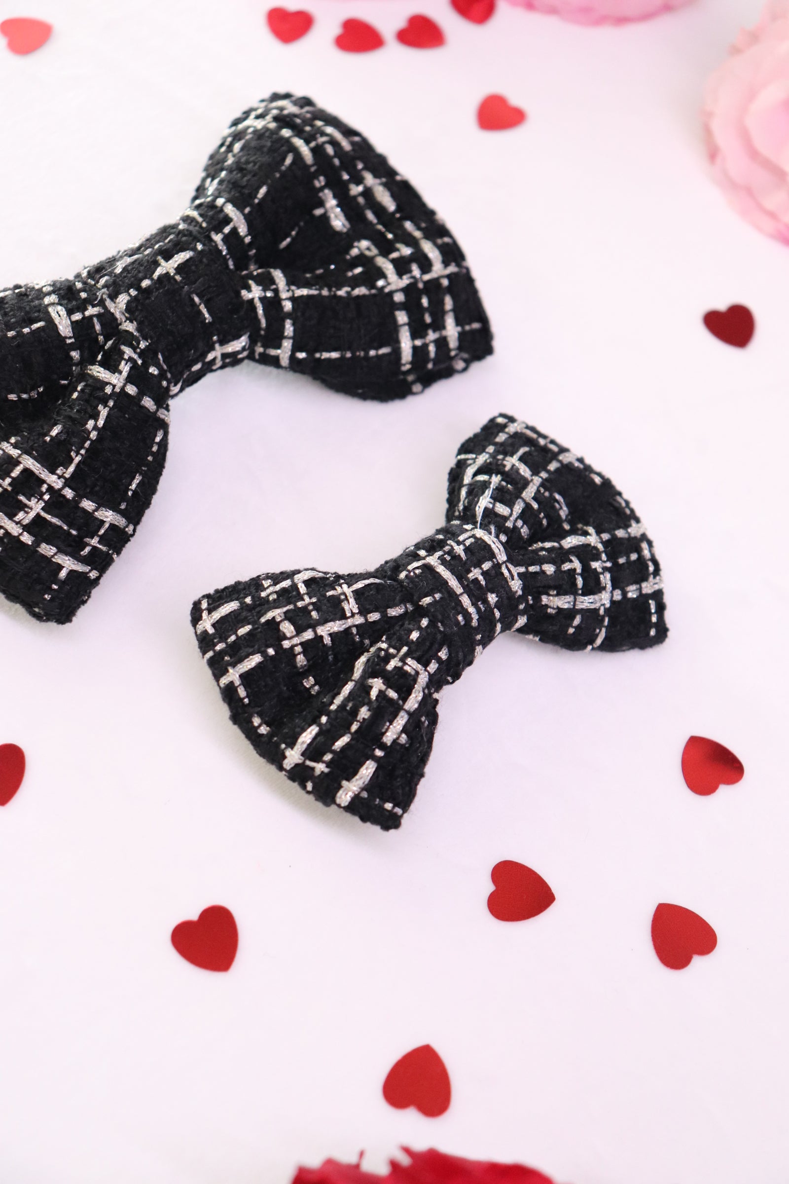 Starlit Tweed Hair Bow Clip