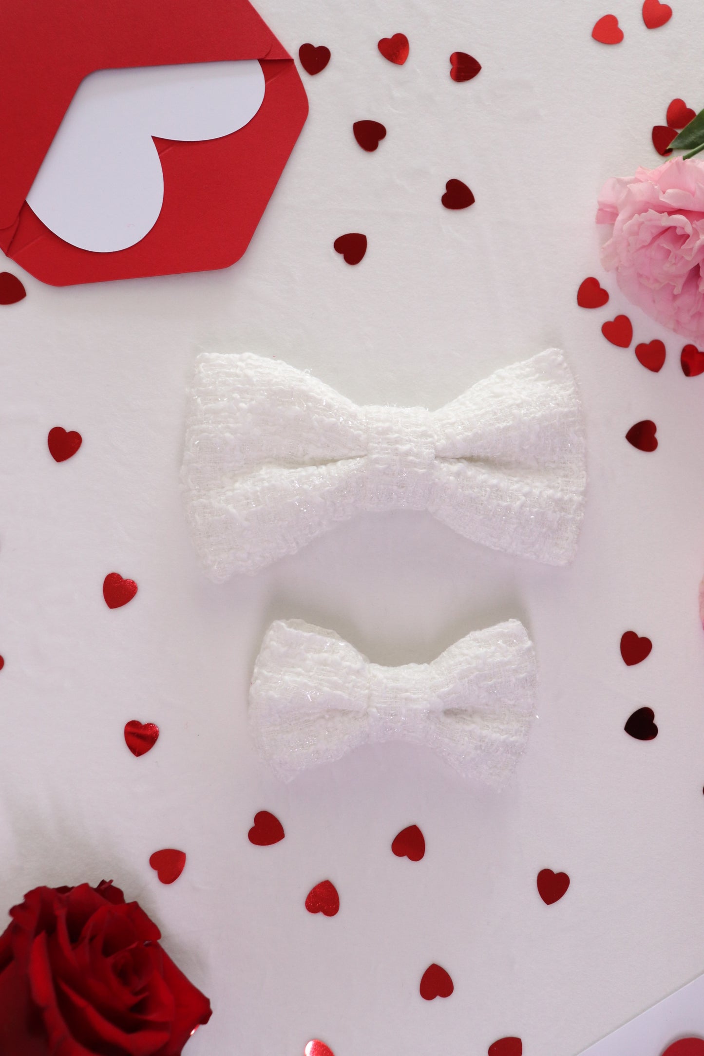 Dove Tweed Hair Bow Clip