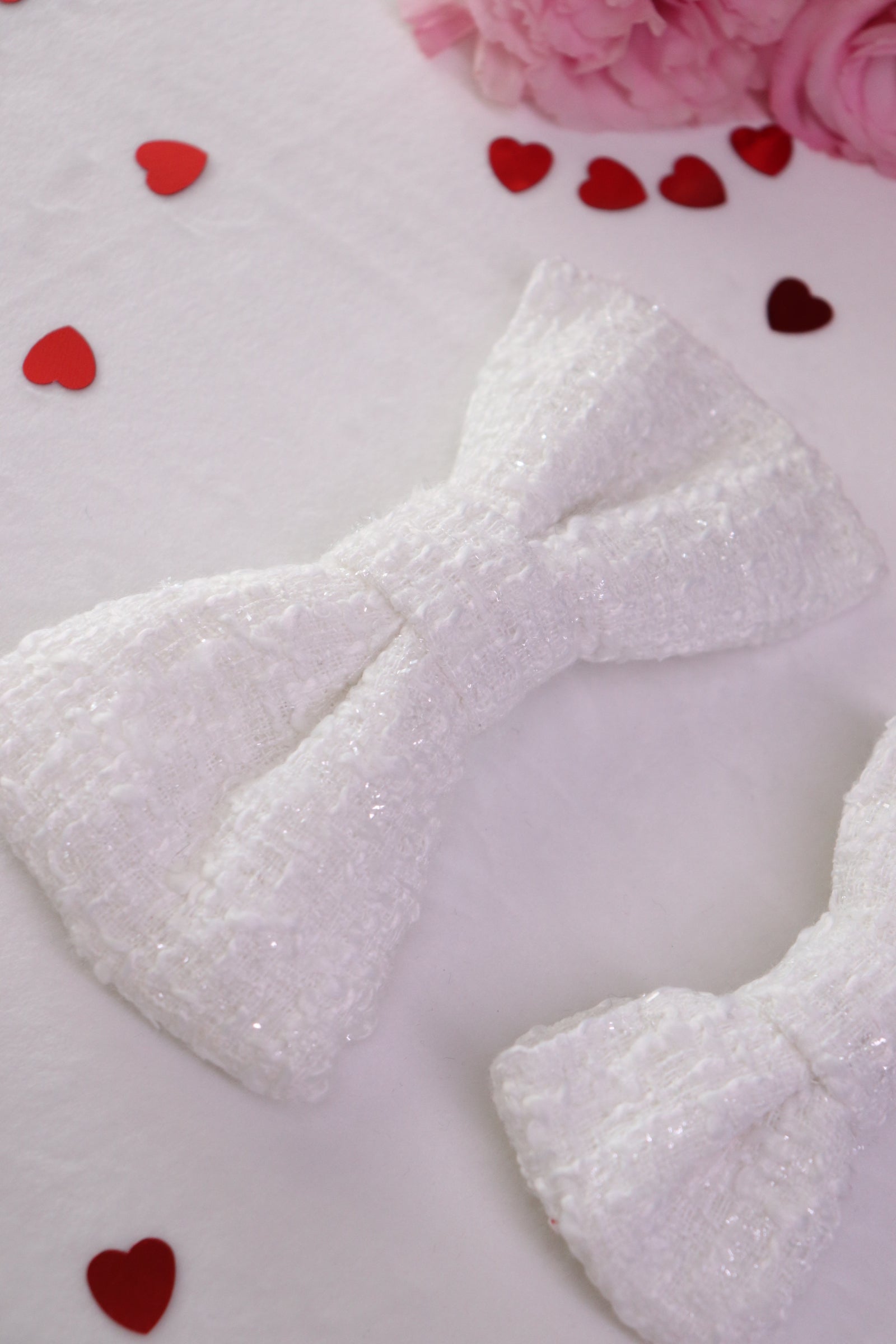 Dove Tweed Hair Bow Clip