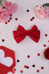 Cherry Cloud Small Hair Bow Clip